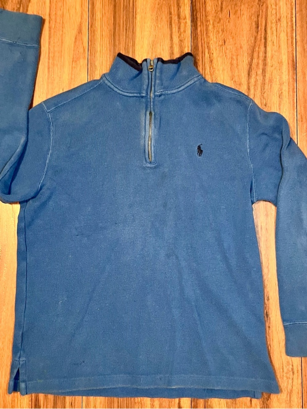 Ralph Lauren Blue Half-Zip Sweater with Polo Pony